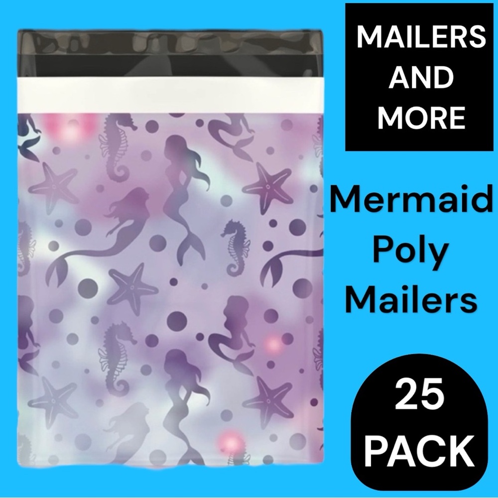 25 10X13 Poly Mailers, Mermaid, Shipping Envelopes, PRICE IS FIRM - Picture 5 of 7